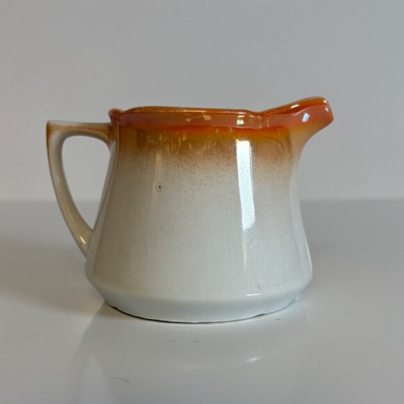 Eleanor Germany Orange Lusterware Porcelain Creamer Floral Design Vintage - Picture 2 of 8